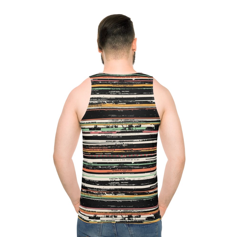 Unisex tank top with retro vinyl records graphic design