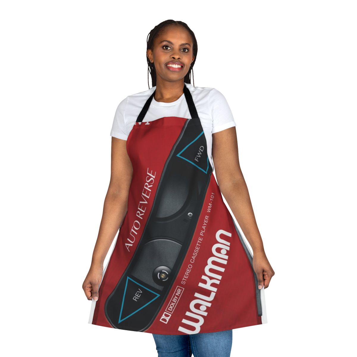 Apron featuring a vintage Sony Walkman design