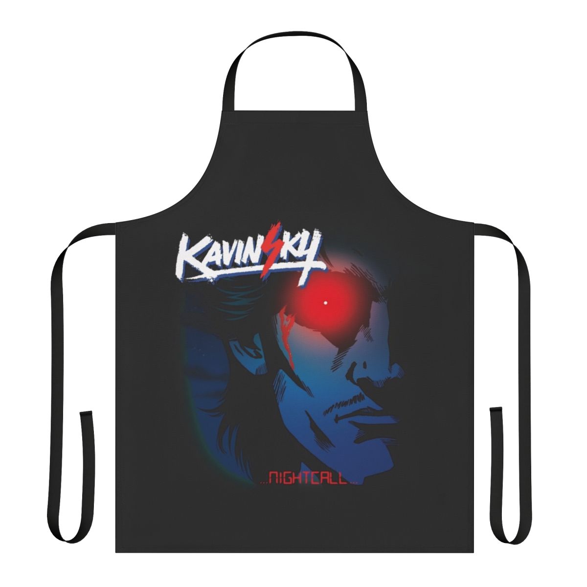 Retro wave disco apron featuring neon colors and inspired by the Nightcall song