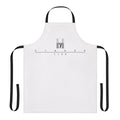 Retro white apron with abstract design inspired by 80s house music and industrial styles