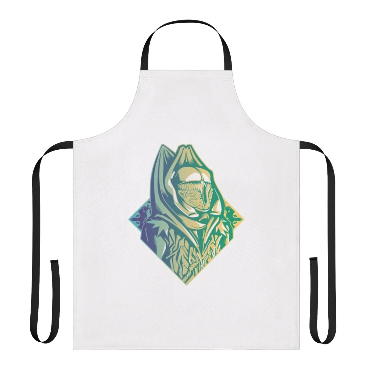 Retro-styled apron featuring a Sixth Doctor from Doctor Who design
