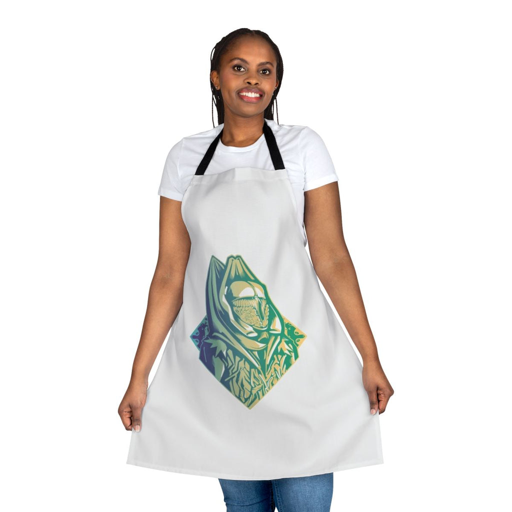 Retro-styled apron featuring a Sixth Doctor from Doctor Who design