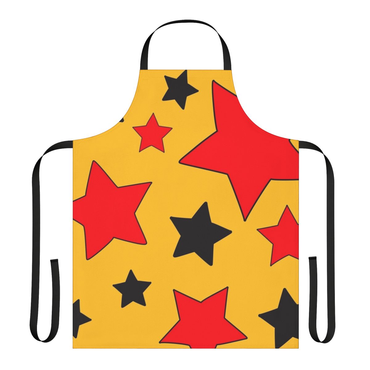 Vibrant apron featuring a retro wizard stars design inspired by underground and independent comics