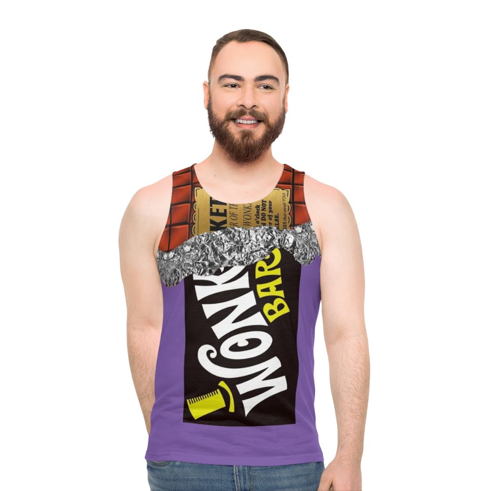 Retro Wonka's Golden Ticket Chocolate Unisex Tank Top