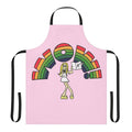 Vintage-inspired apron featuring a "Wow" design in a classic 1970s cartoon style