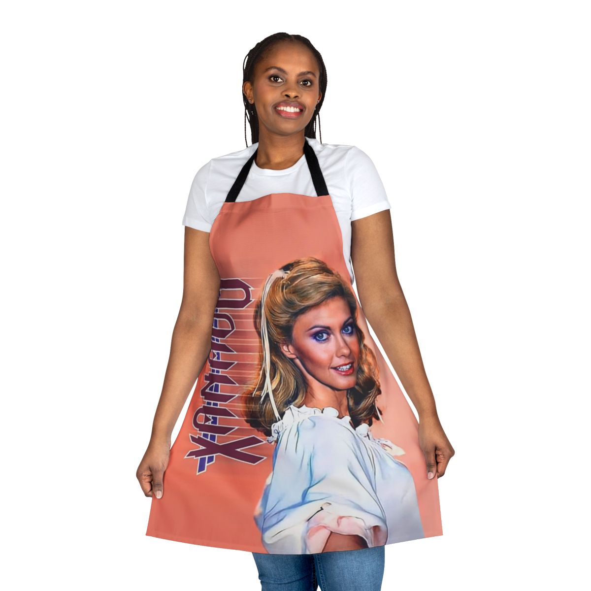 Olivia Newton-John inspired apron with Xanadu design