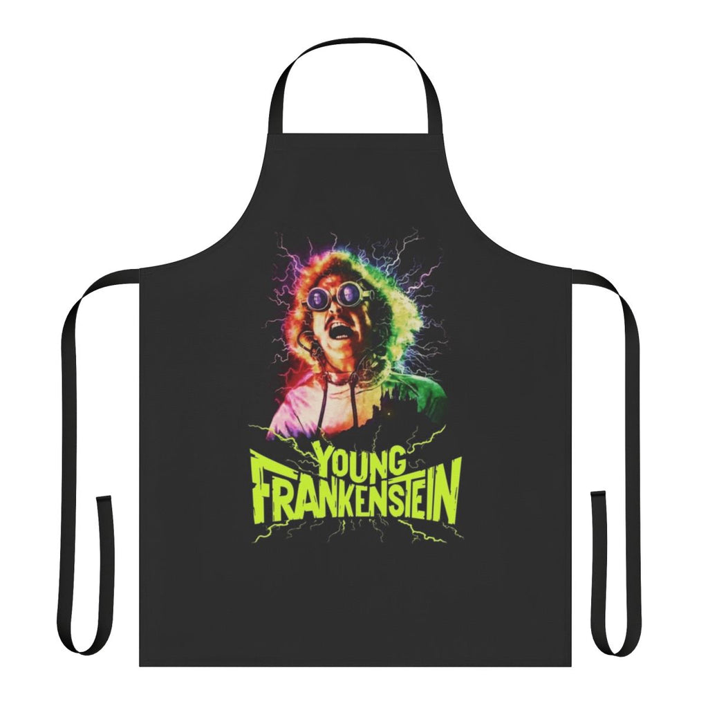Retro-styled apron featuring the classic comedy horror film Young Frankenstein with Gene Wilder