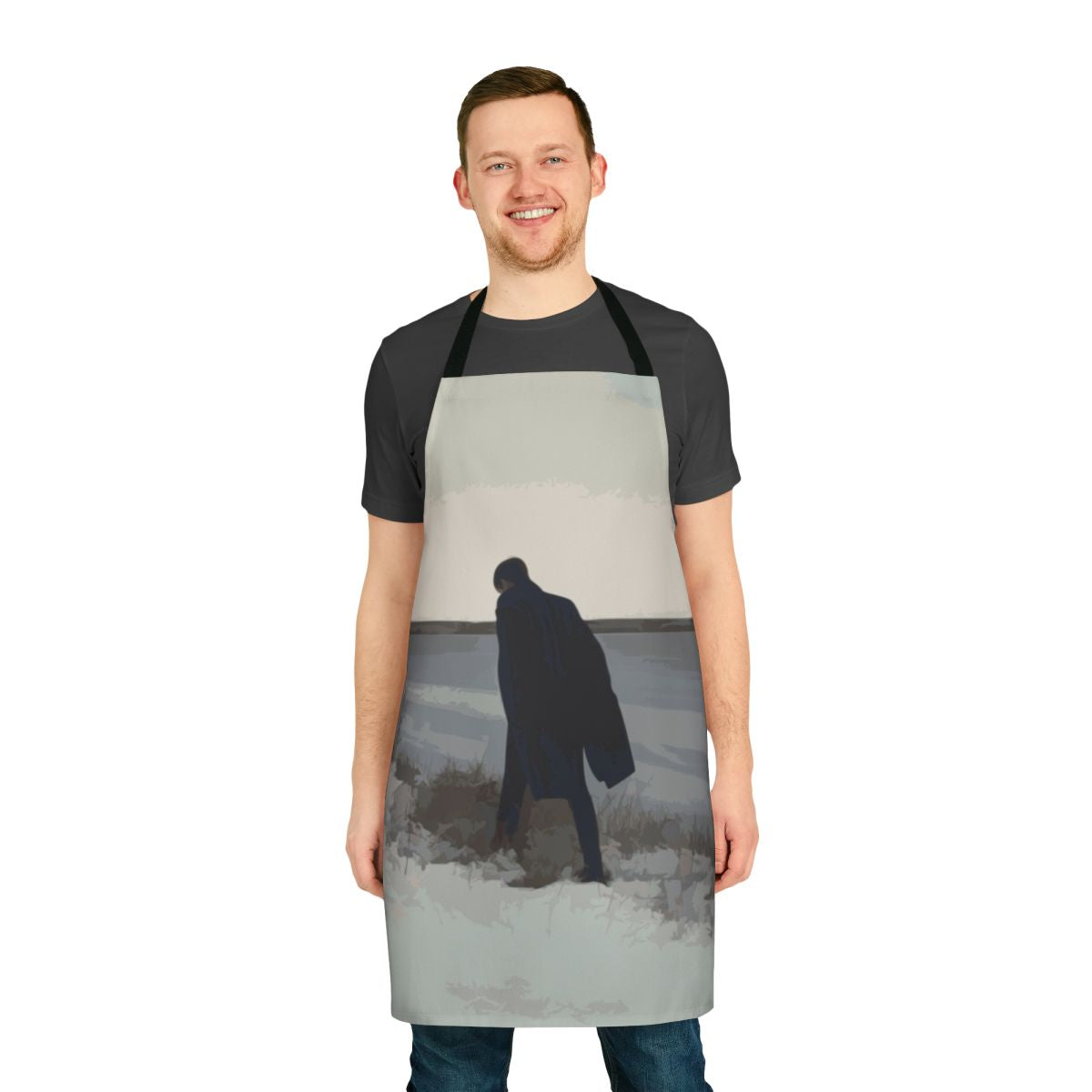 Stylish retrograde-patterned apron for creative painters and fans of emotional alternative music