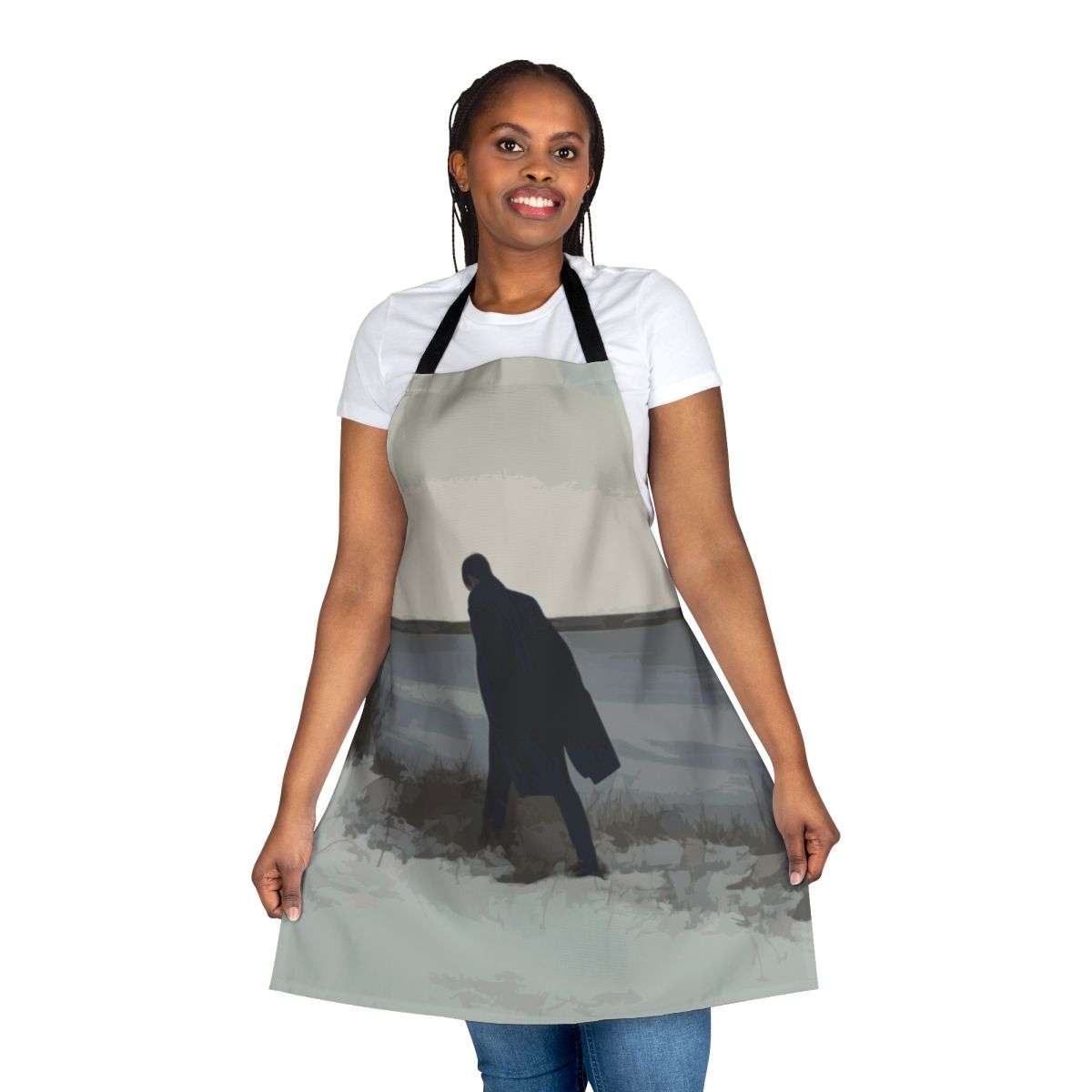 Stylish retrograde-patterned apron for creative painters and fans of emotional alternative music