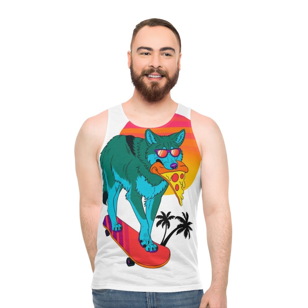 Retrowave Coyote Unisex Tank Top