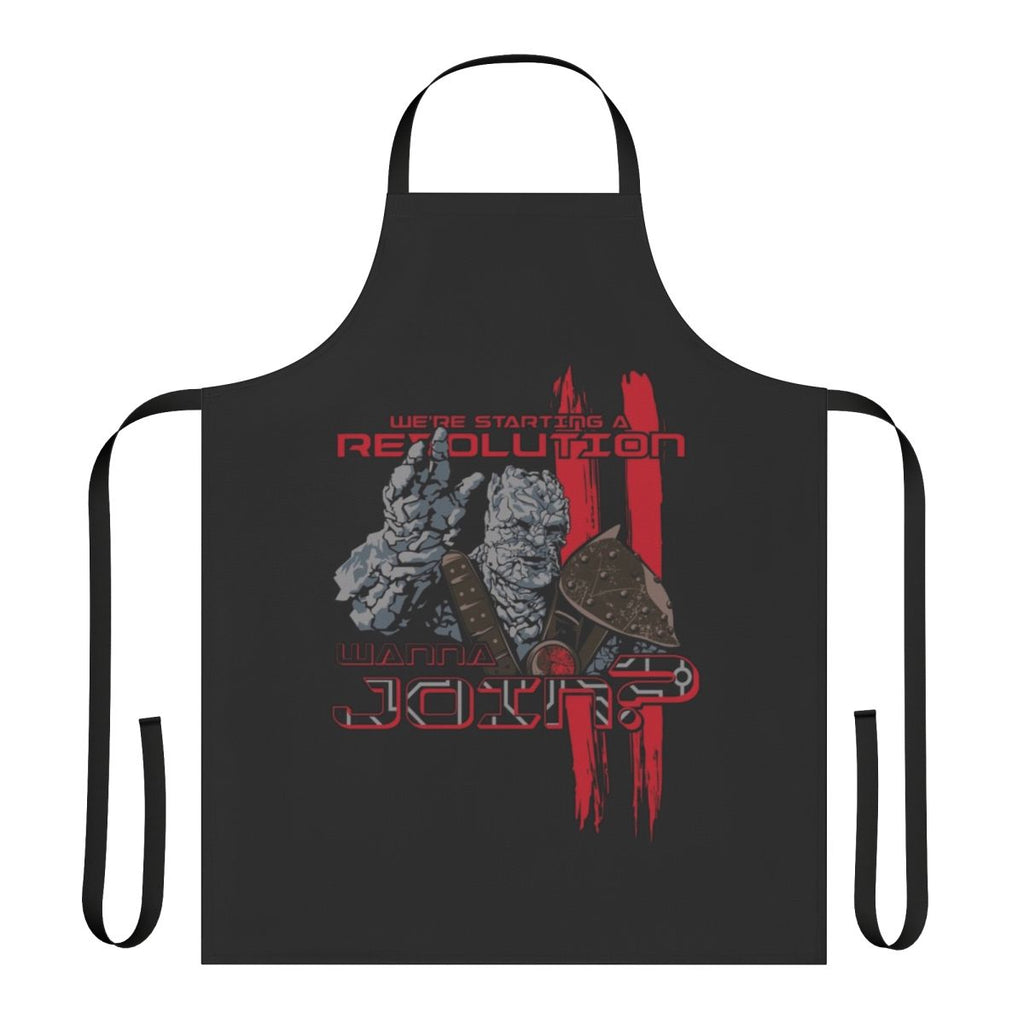Revolting kitchen apron featuring Korg from the Marvel film Thor: Ragnarok