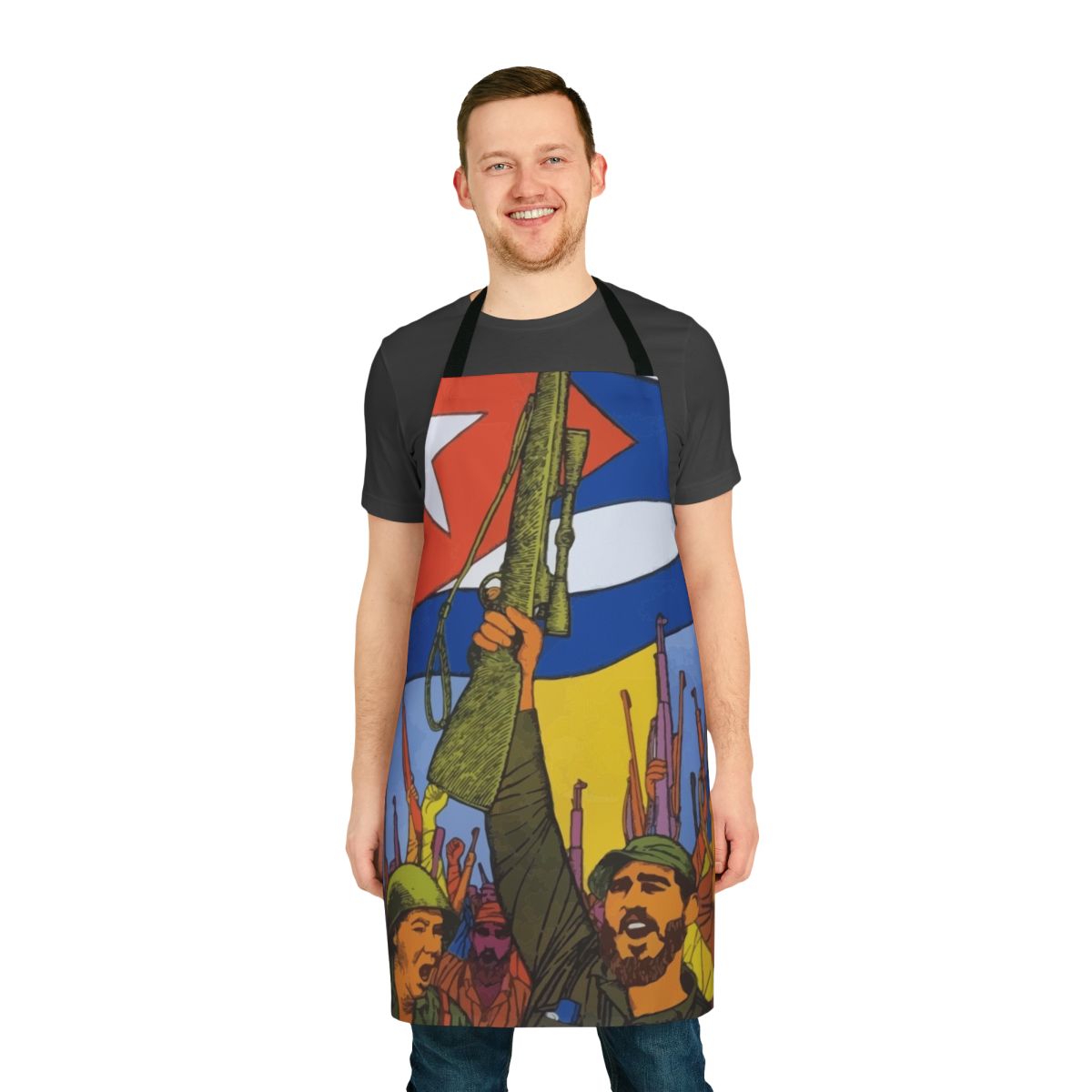 Apron featuring revolutionary figures and symbols