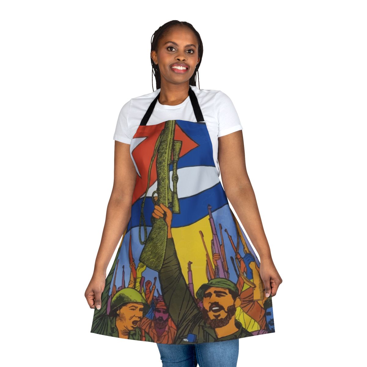 Apron featuring revolutionary figures and symbols