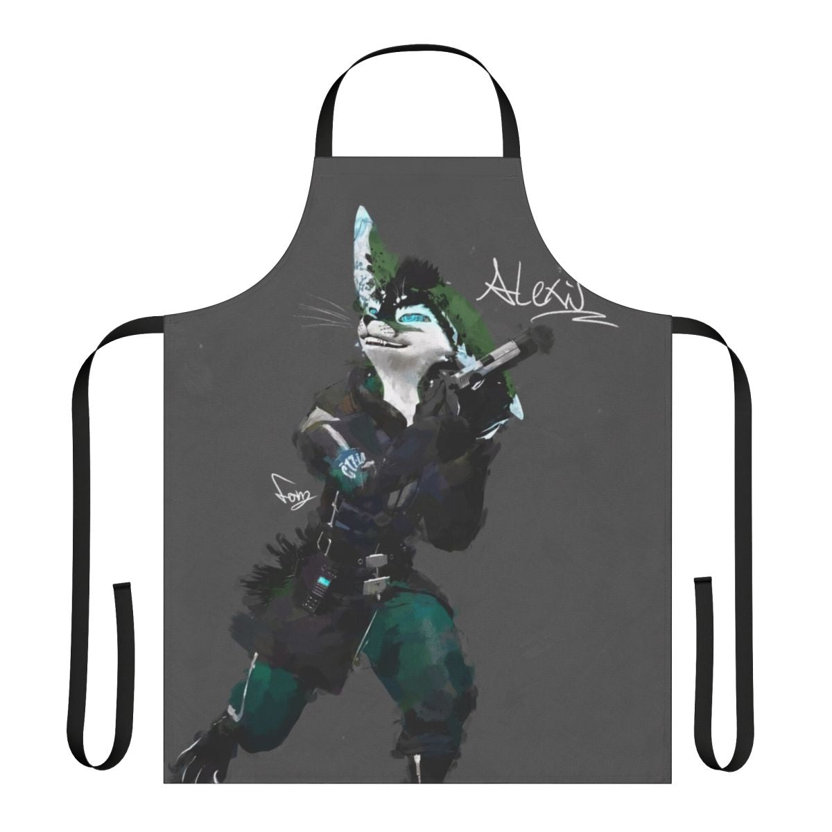 Half-Life Alyx-inspired apron featuring a Rexouium fox character