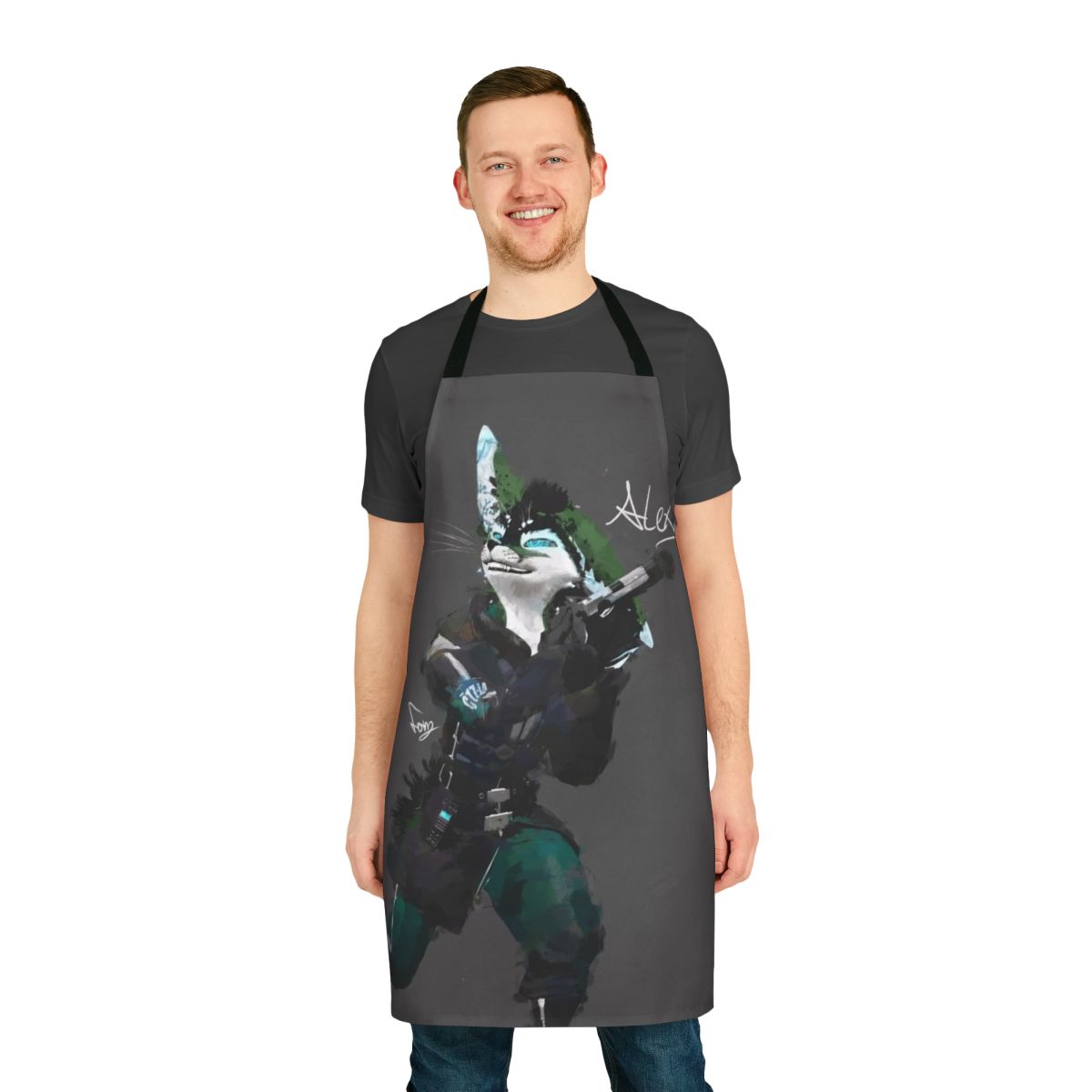 Half-Life Alyx-inspired apron featuring a Rexouium fox character