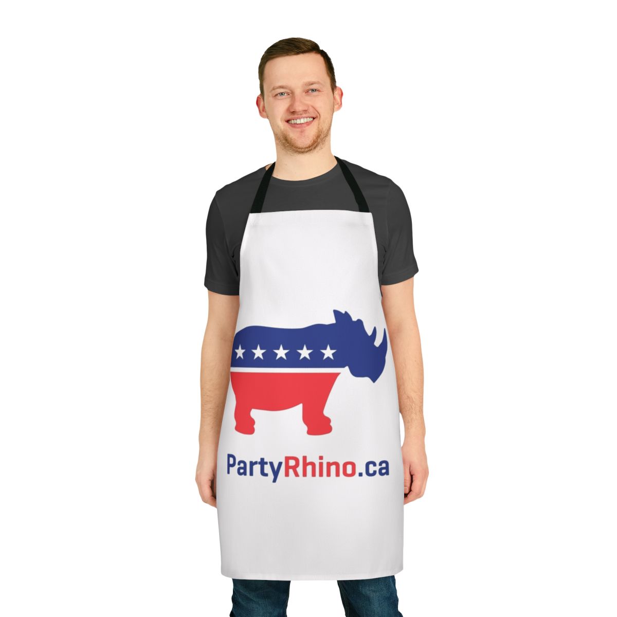 Rhino-Inspired Party Logo Printed on a High-Quality Apron