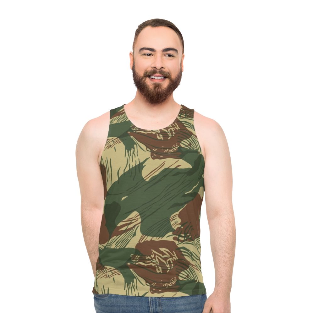 Rhodesian Brushstroke Camouflage Unisex Tank Top