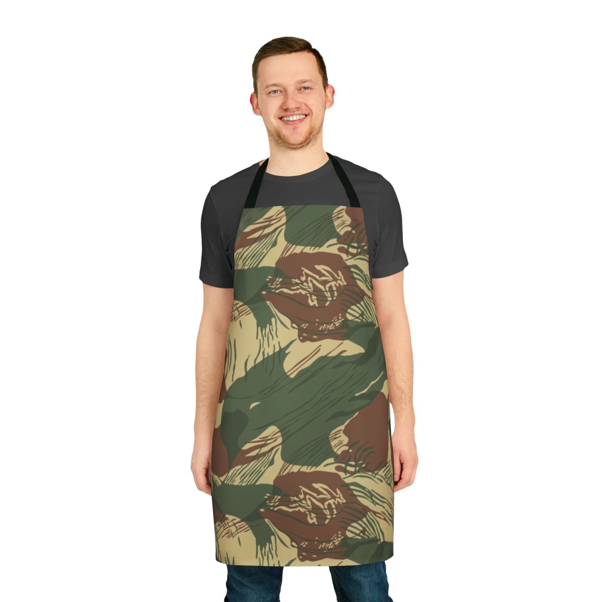 Rhodesian-inspired brushstroke camouflage pattern apron