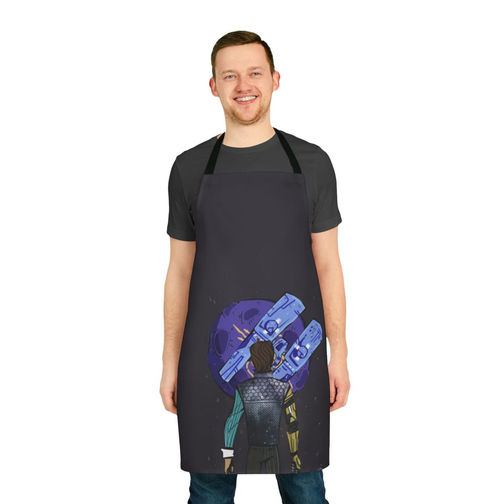 Rhys the Company Man inspired apron, featuring the character from the Borderlands video game series