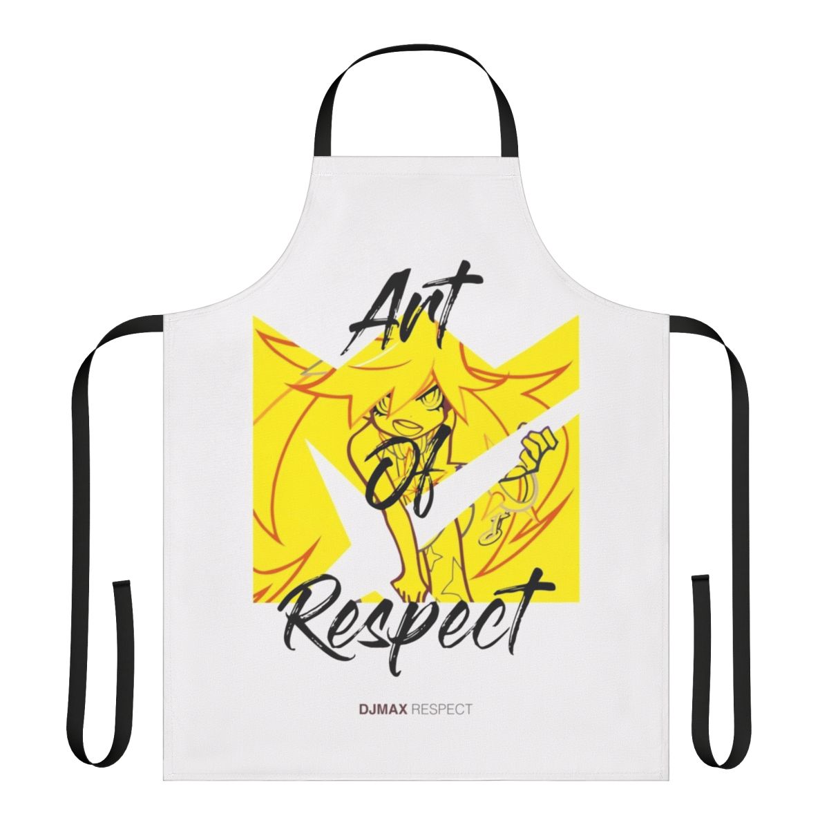 Djmax Emotional Sense Art-inspired apron with yellow and crown design