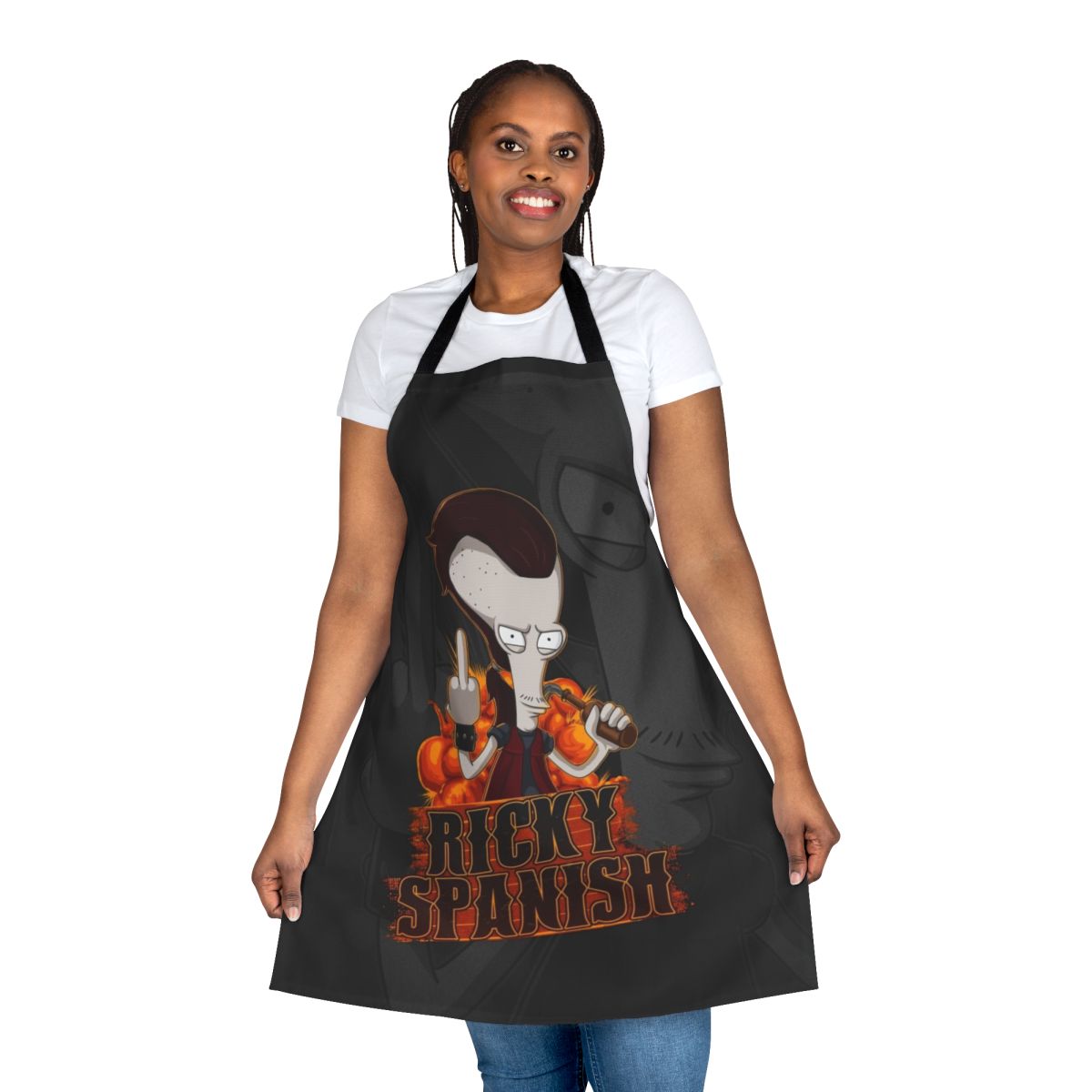 Ricky Spanish Apron featuring a design inspired by the animated comedy series American Dad