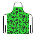 Green apron with question mark design, inspired by The Riddler character from DC Comics