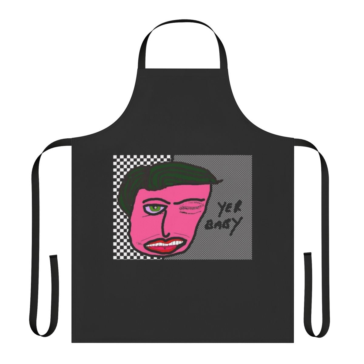 Ringo Starr-themed cooking apron with drum and music imagery