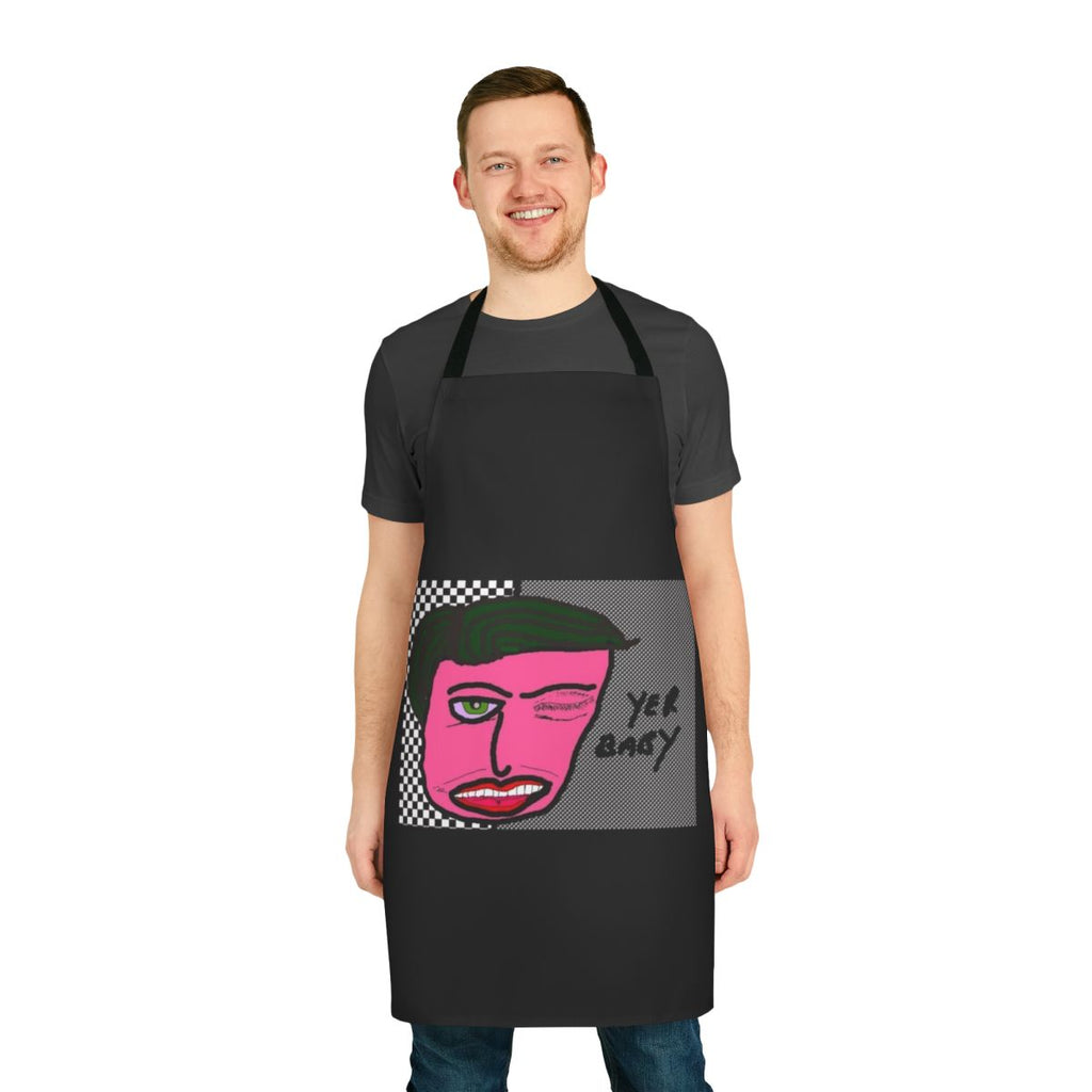 Ringo Starr-themed cooking apron with drum and music imagery