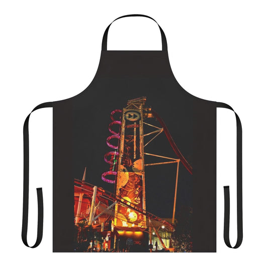 Rip Ride Rockit inspired apron with a nighttime theme for Universal Orlando resort fans