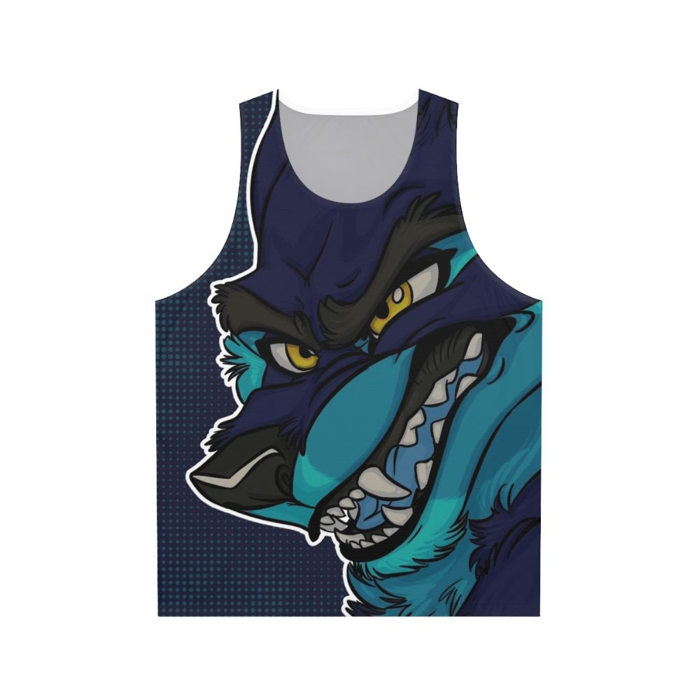 Riptide V1 Unisex Furry Tank Top with Anthro Wolf Design