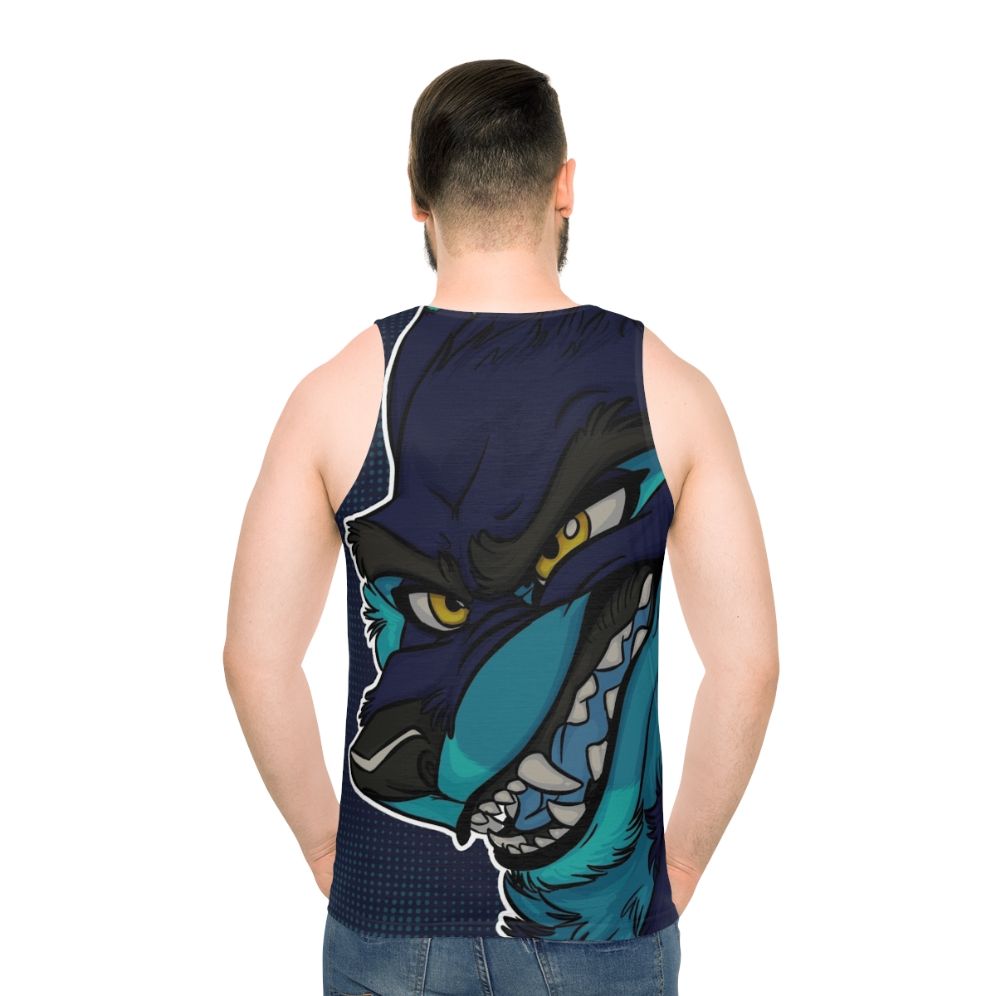 Riptide V1 Unisex Furry Tank Top with Anthro Wolf Design