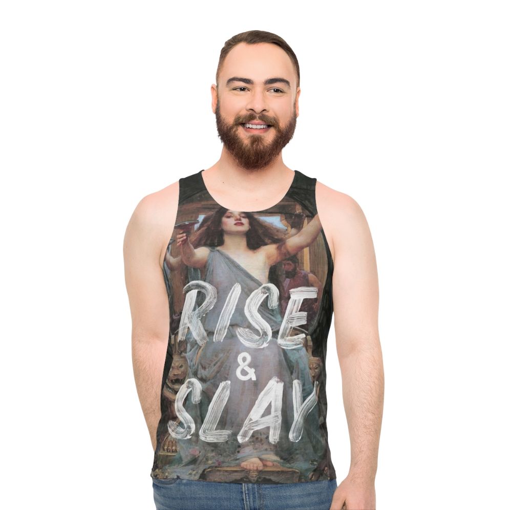 "Rise and Slay" motivational tank top
