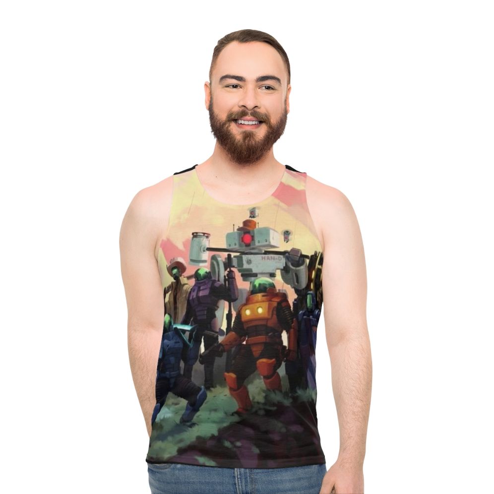 Risk of Rain 2 Unisex Tank Top featuring the game's iconic artwork