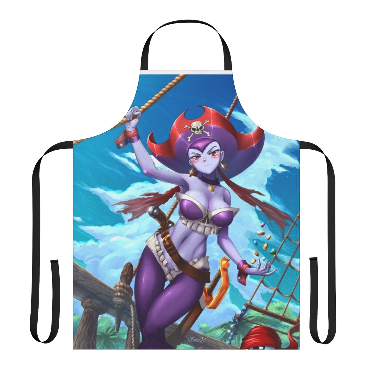 Apron featuring Risky Boots, the iconic pirate queen from the Shantae video game series
