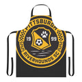 Riverhounds-inspired soccer graphic print on an apron