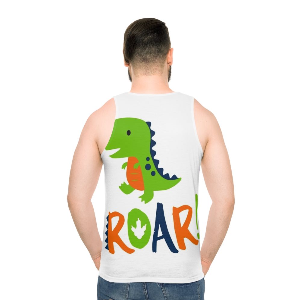 Roaring dinosaur unisex tank top