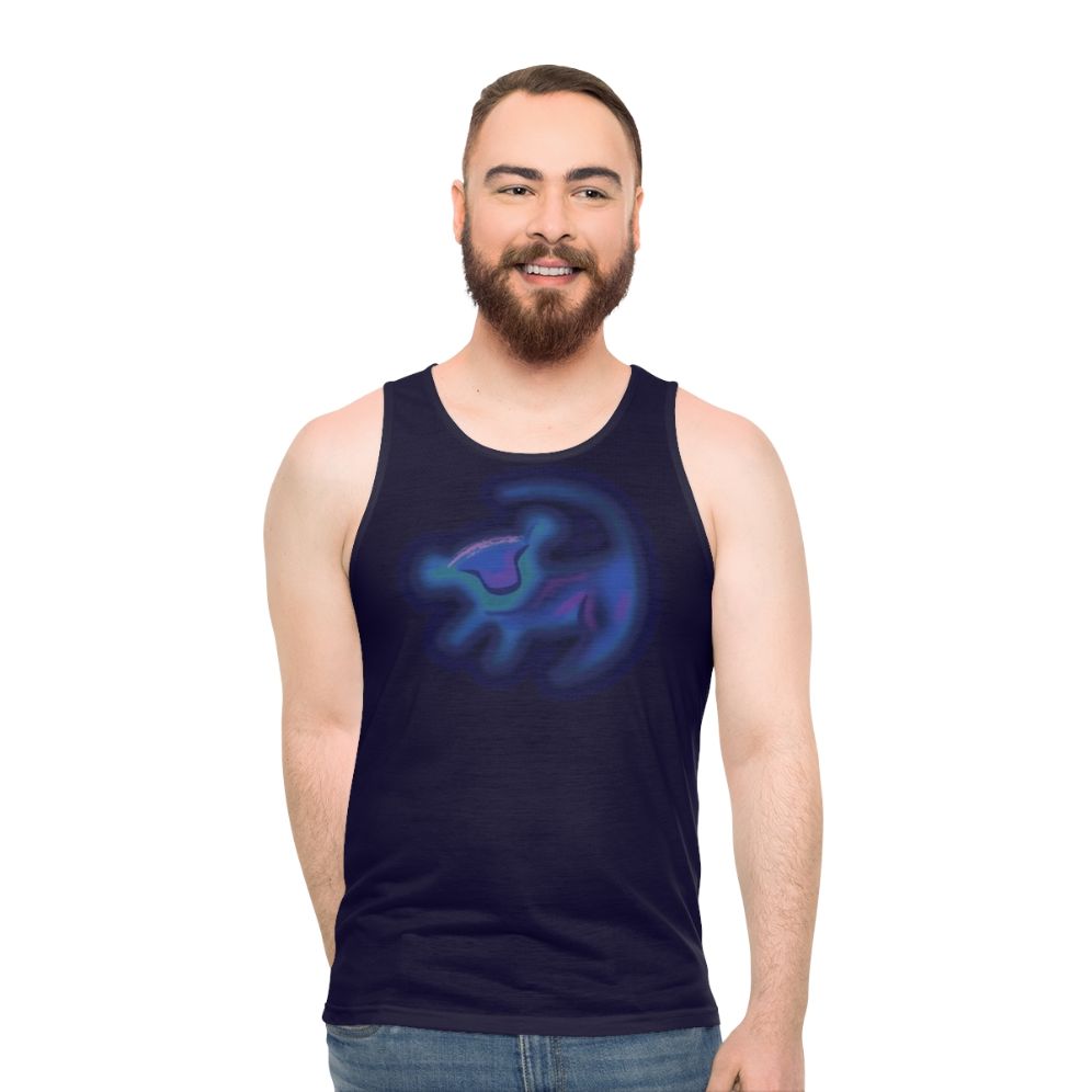 Unisex tank top with a roaring lion design, inspired by Disney's classic films
