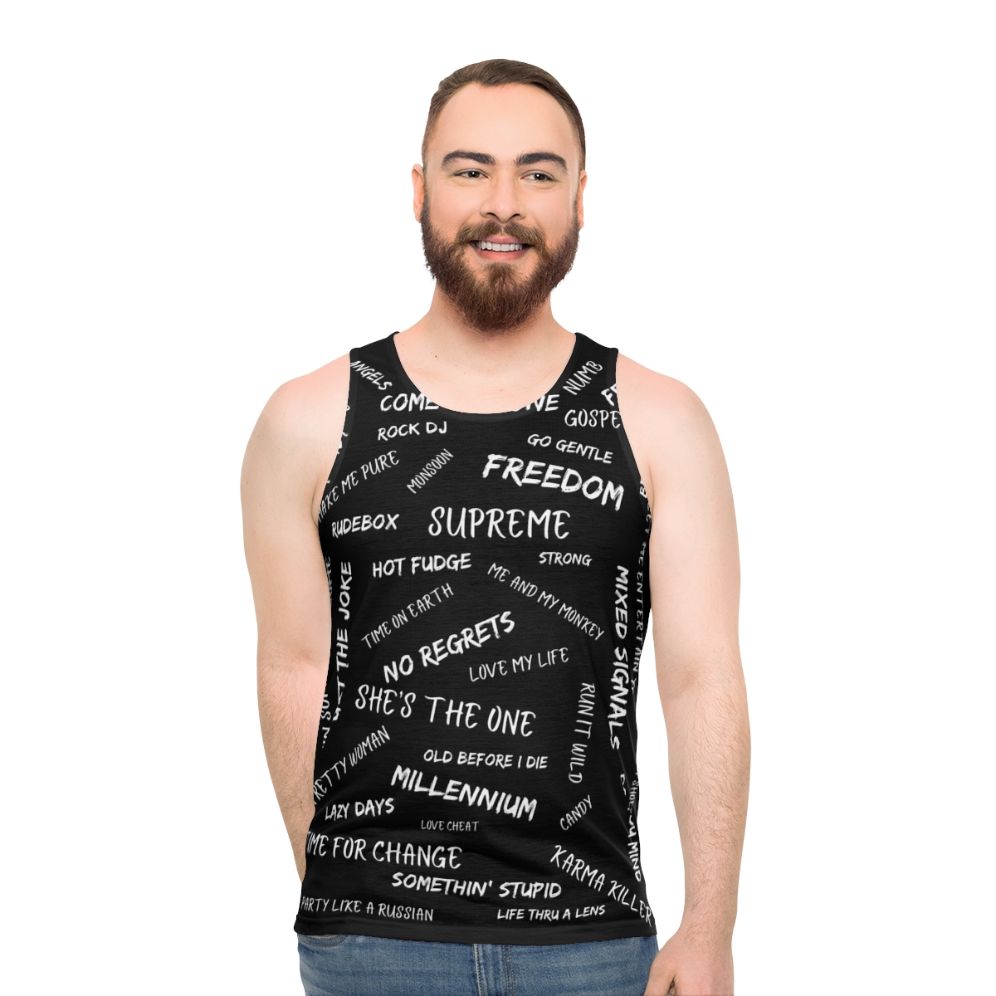 Robbie Williams and Take That Unisex Tank Top with Song Lyrics