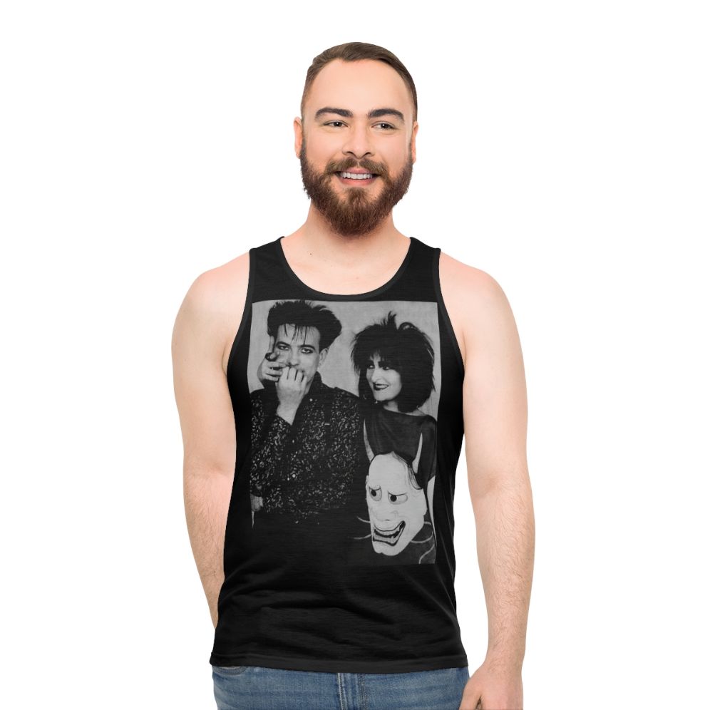 Unisex 80s music tank top featuring Robert Smith and Siouxsie Sioux