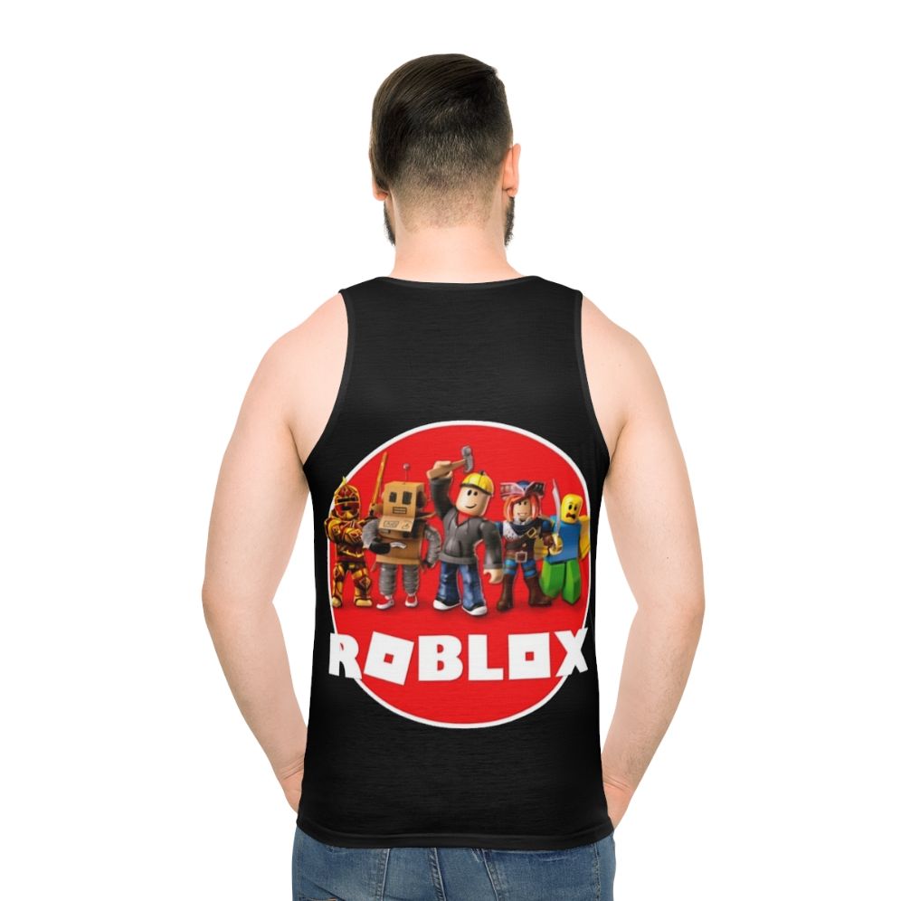 Roblox characters and logo printed on a unisex tank top