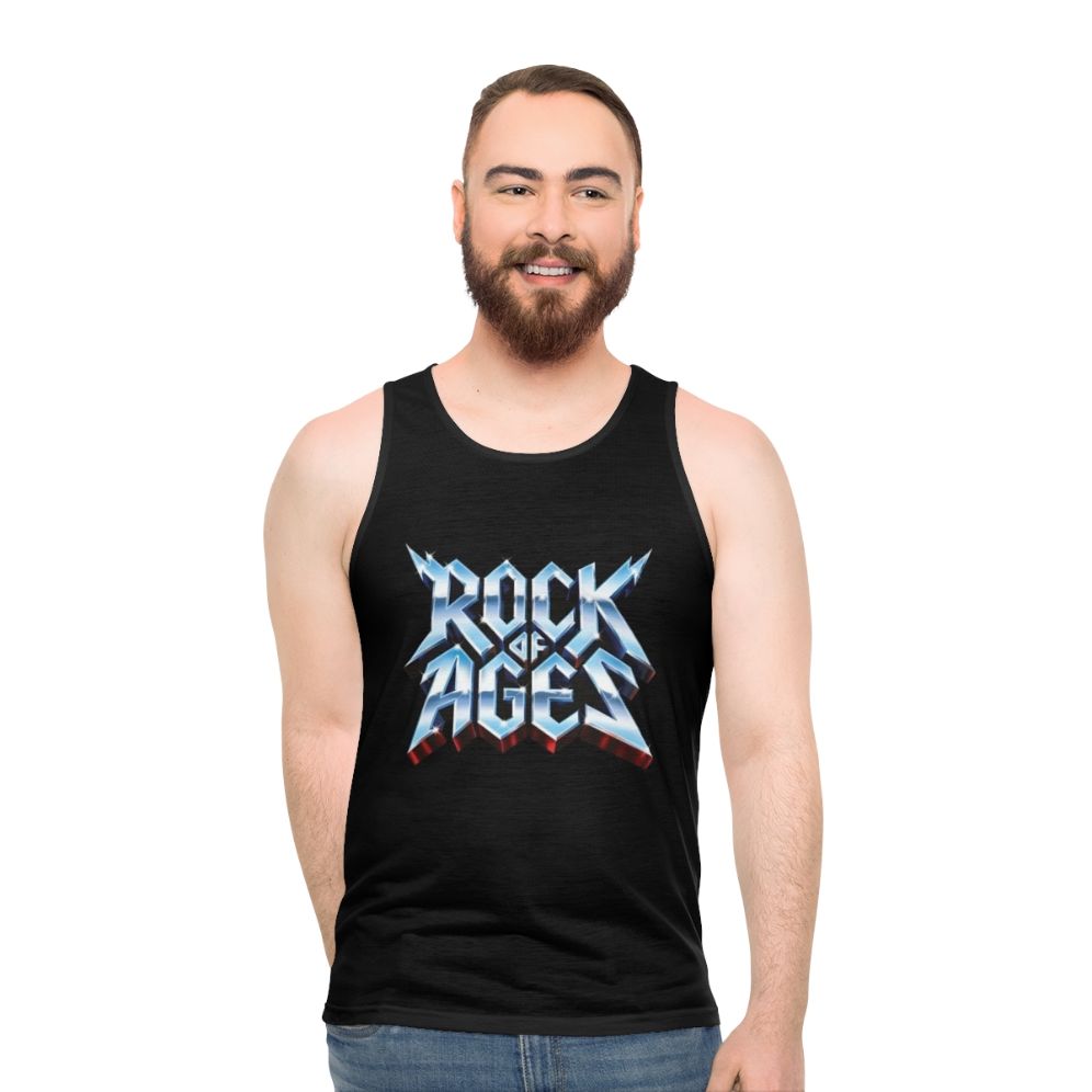 Rock of Ages metallic unisex tank top