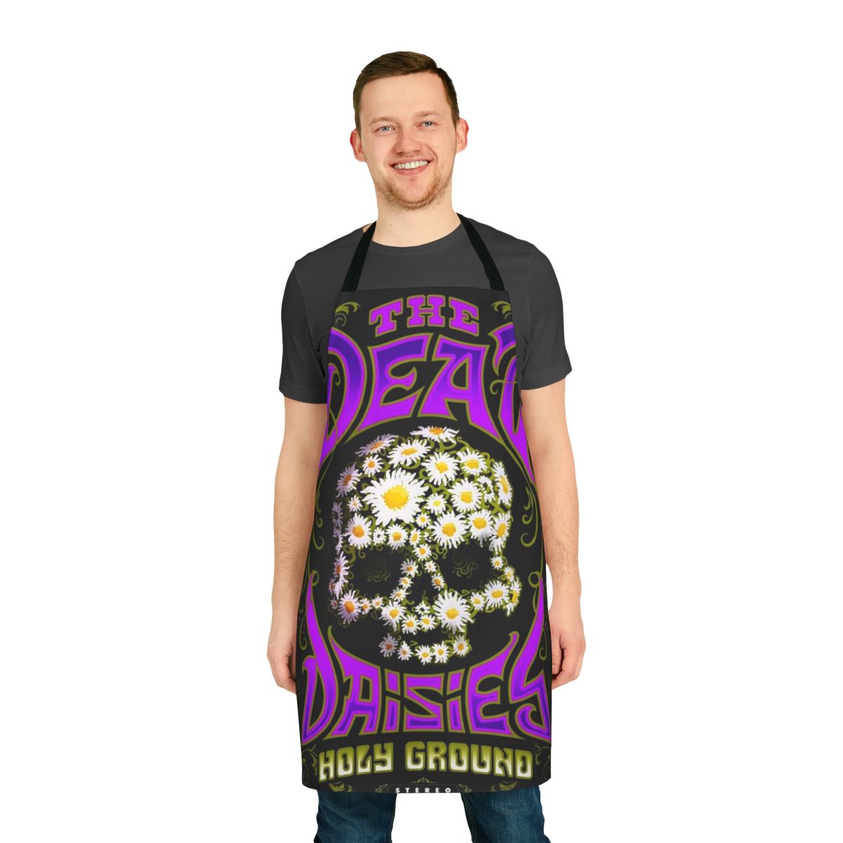 Rock band inspired apron for music fans and stage crew