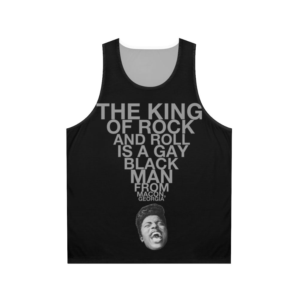 Rock and roll unisex tank top with black history and lgbtq+ pride designs