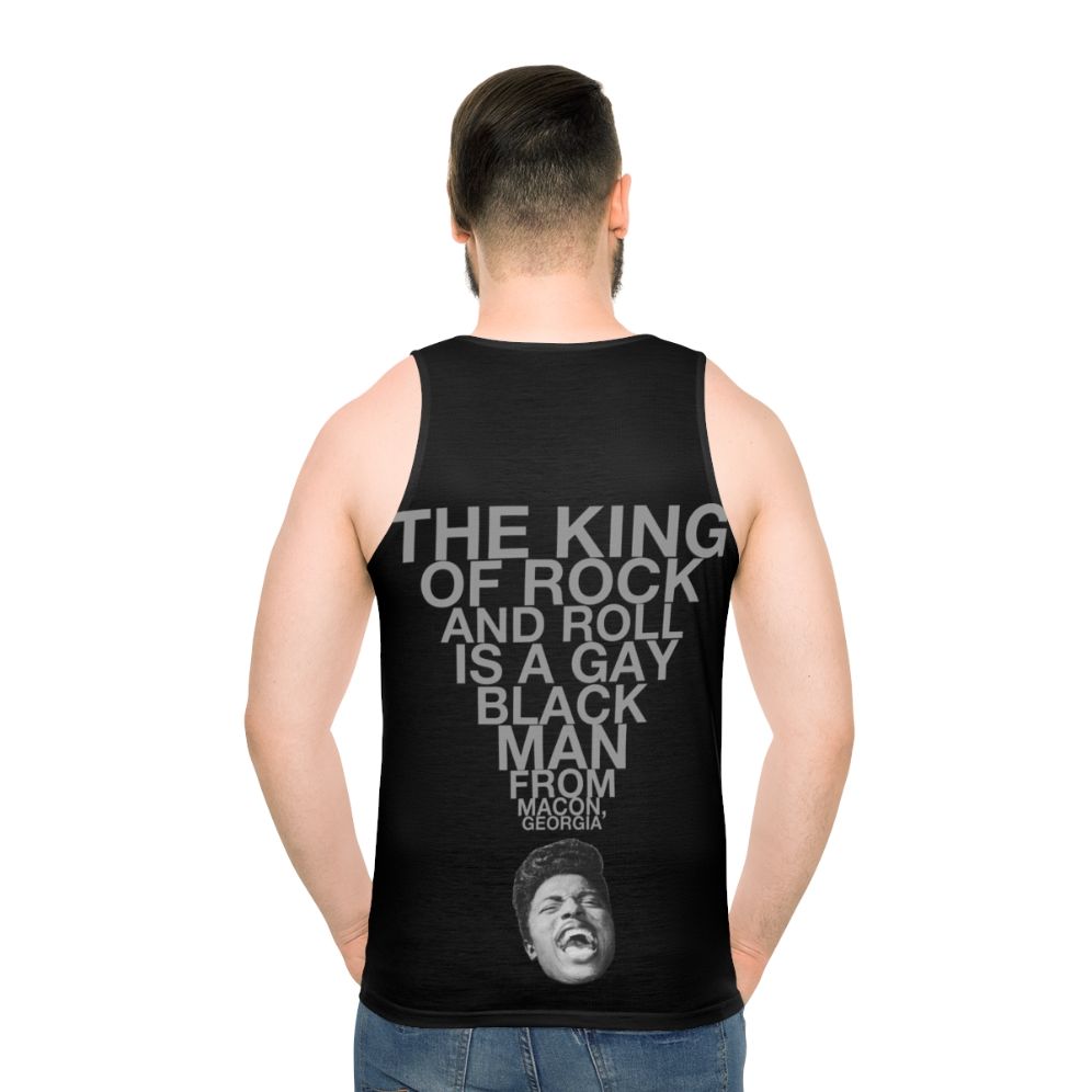 Rock and roll unisex tank top with black history and lgbtq+ pride designs