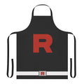 Image of a person wearing a Team Rocket-inspired apron with a rocket belt.