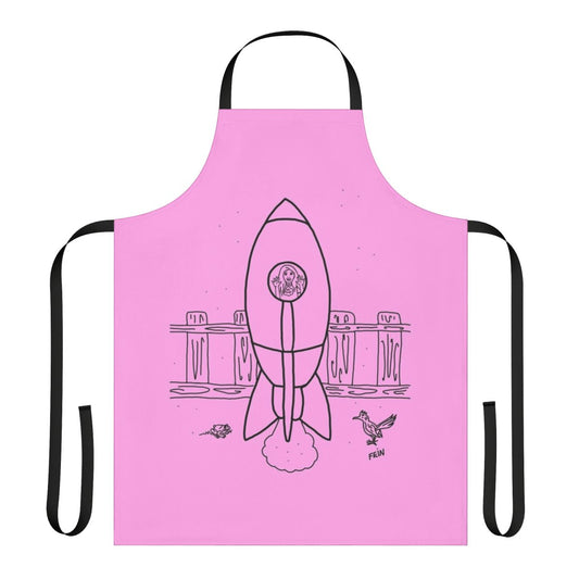 Blast Off Apron with Rocket Ship Design
