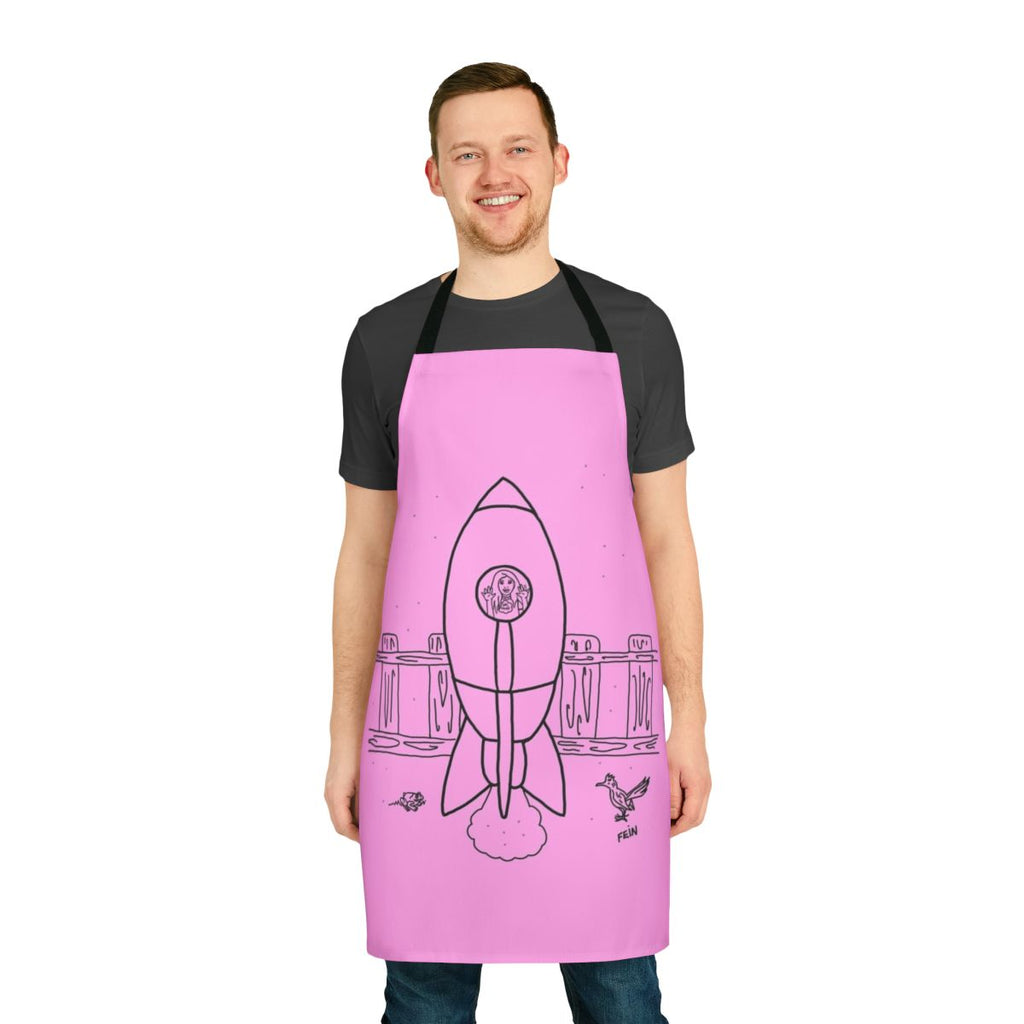 Blast Off Apron with Rocket Ship Design