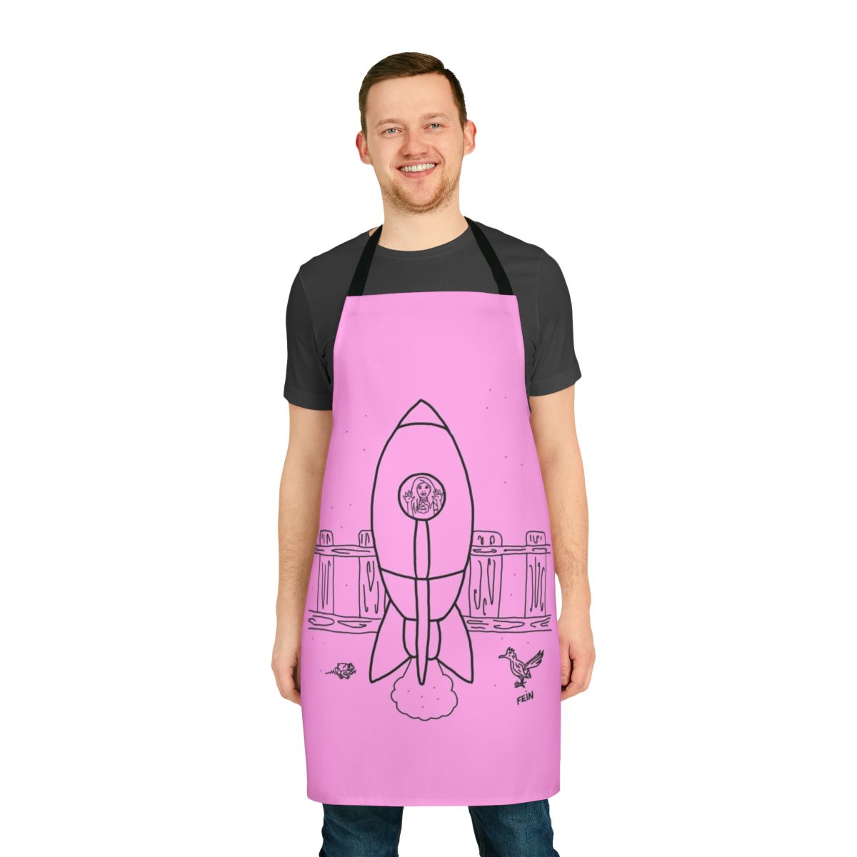 Blast Off Apron with Rocket Ship Design