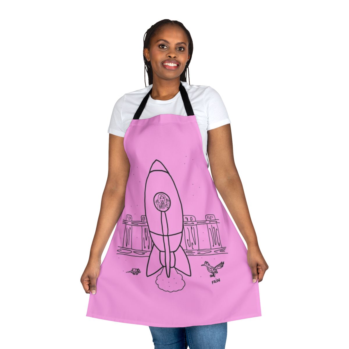 Blast Off Apron with Rocket Ship Design