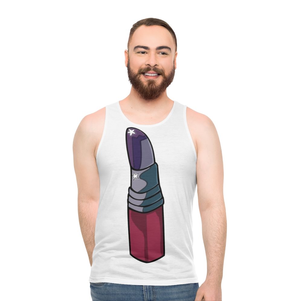 Rocketman lip inspired unisex tank top